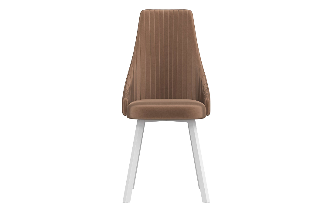 Стул Лион велюр конфетти корица/Цвет металл белый